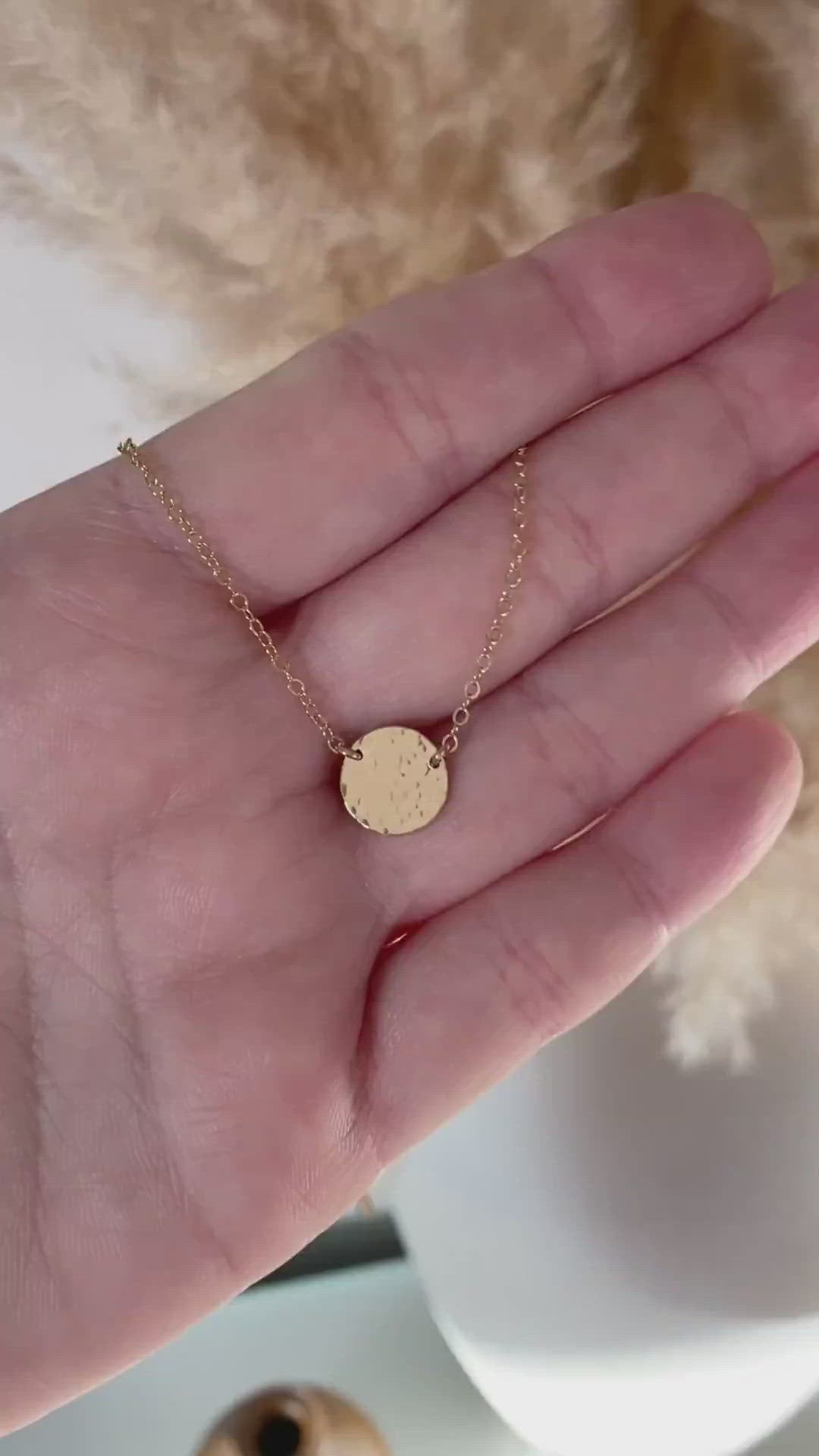 Hammered Disc Necklace
